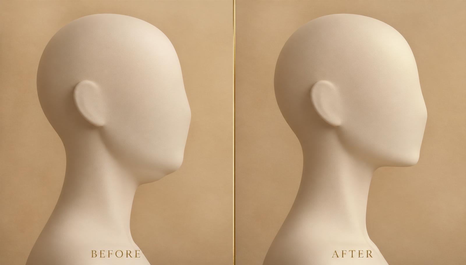 Submental chin and neck liposuction before and after — 4-month micro-cannula result in Miami